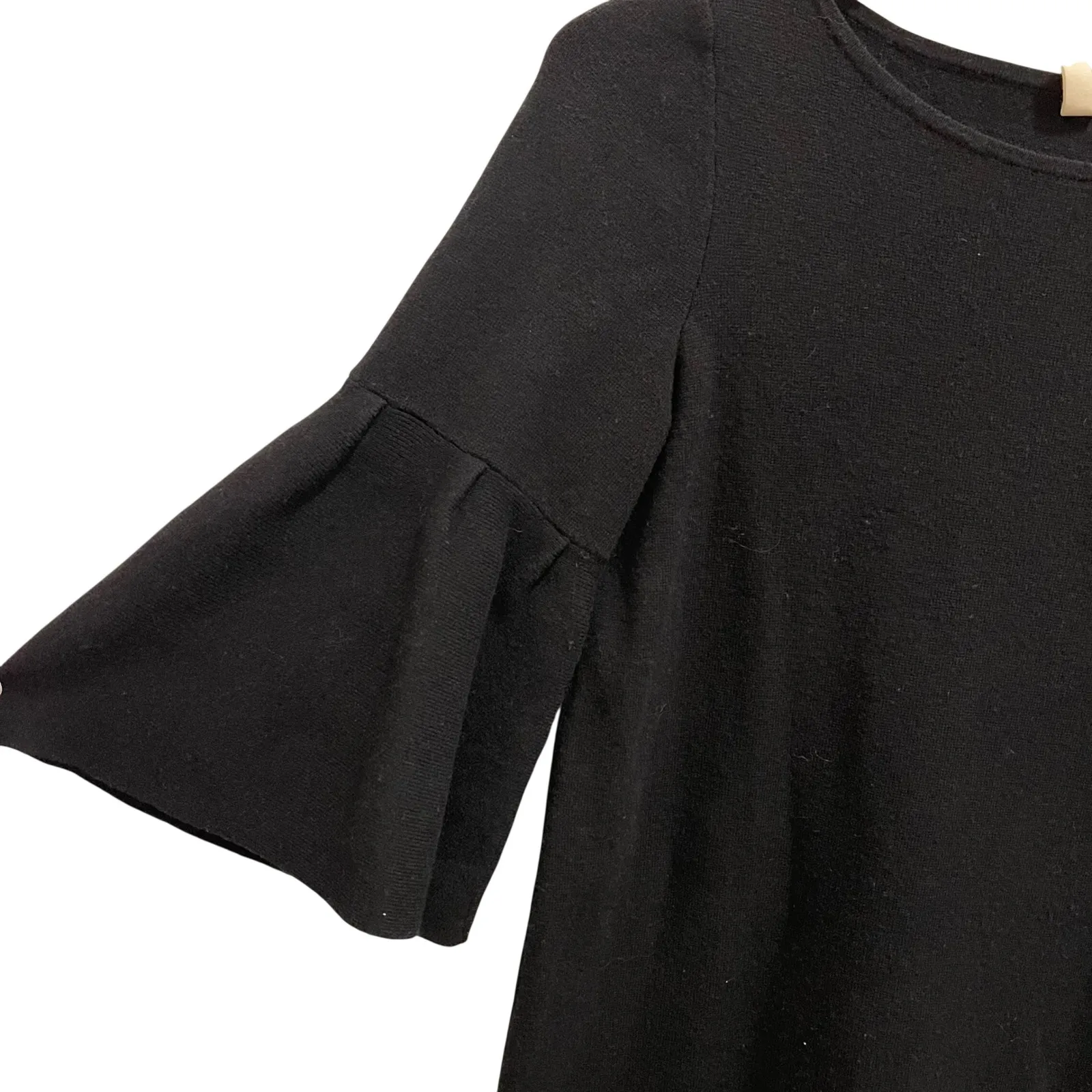 Moth by Anthropologie Black Knit Bell Sleeve Mini Dress Size XS - Image 5