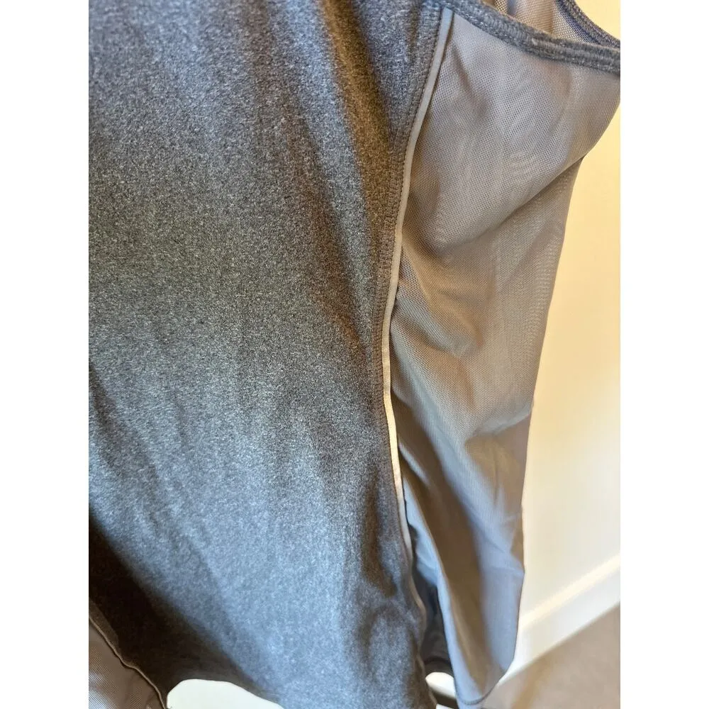Abercrombie Fitch Top Womens Large Gray Stretch Mesh Sides Workout Gym Razerback - Image 7