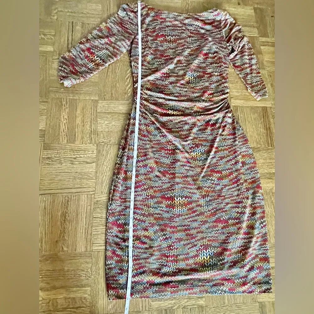 David Meister Geometric Red Orange Sheath Dress - Image 7