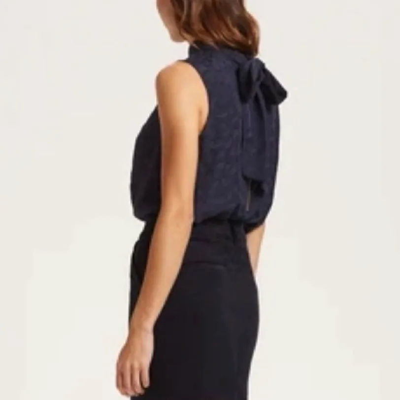 MARIE OLIVER navy silk Ali blouse - Image 2