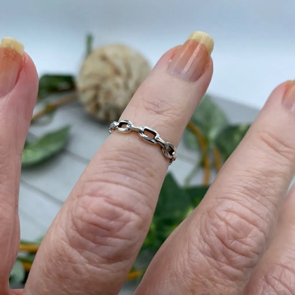 Cable Link Sterling Silver Toe Ring Silver - Image 2