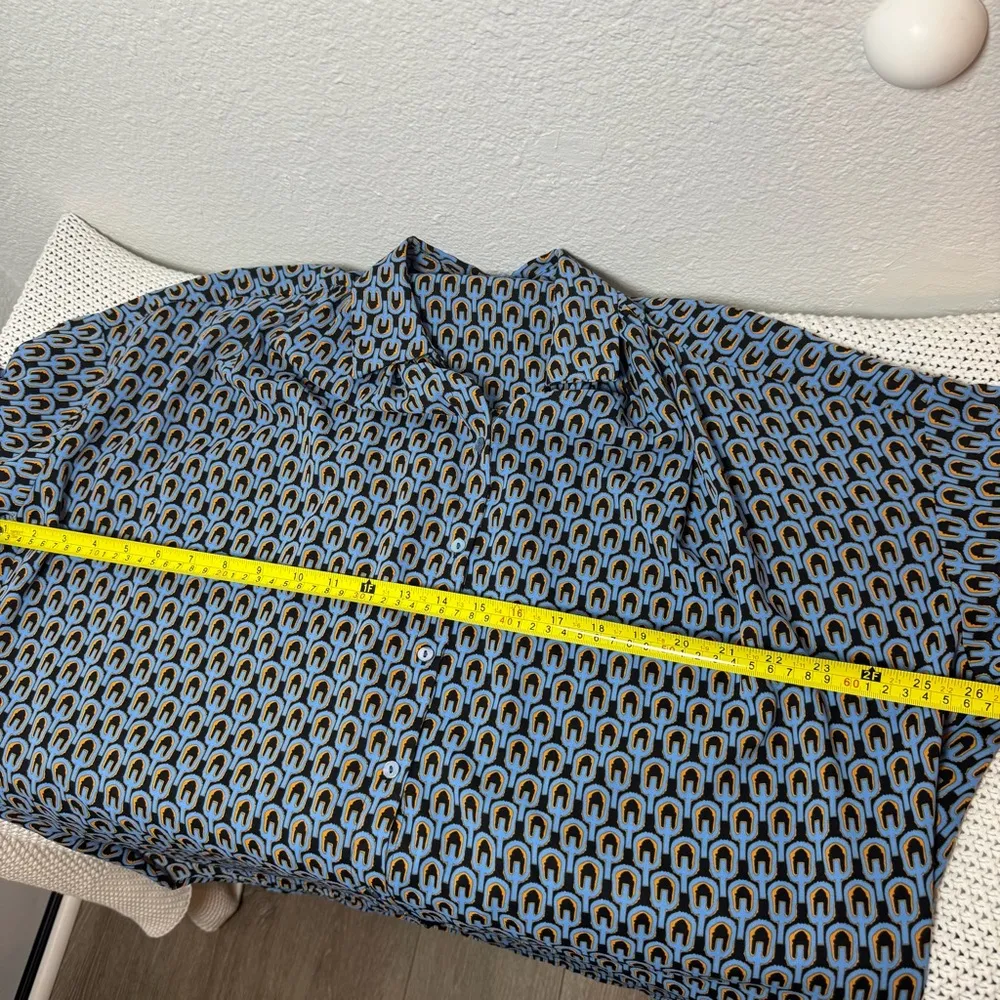 JODIFL Stylish Blue Patterned Women’s Shirt Small - Image 5