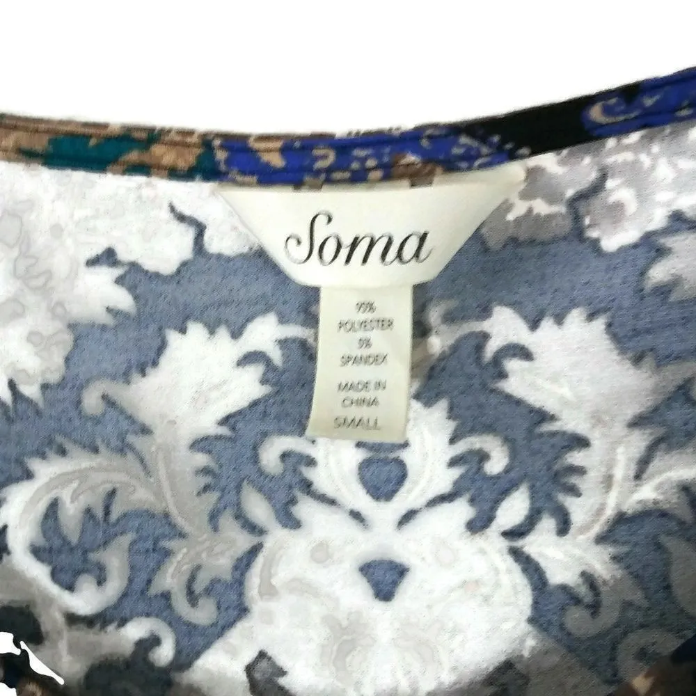 SOMA Small 3/4 Sleeve Printed Soft Dress - Image 2