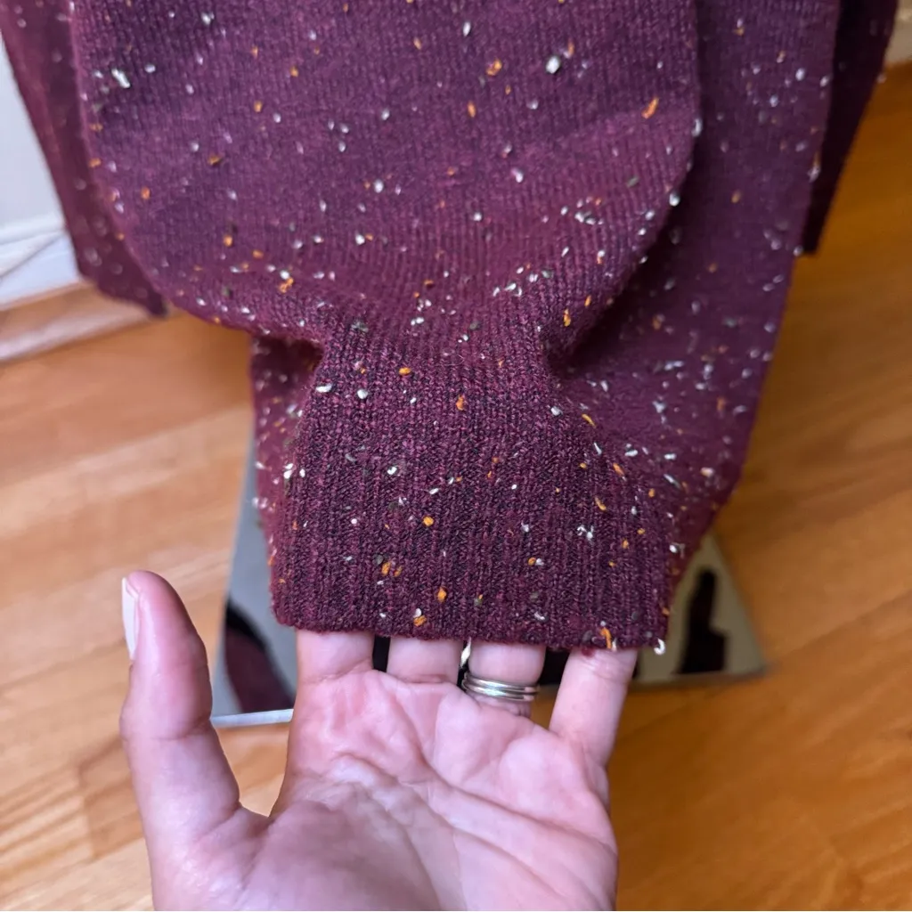 St. John’s Bay Women's Knit Cowl Neck Sweater Speckled Cabin Burgundy L NWT - Image 11