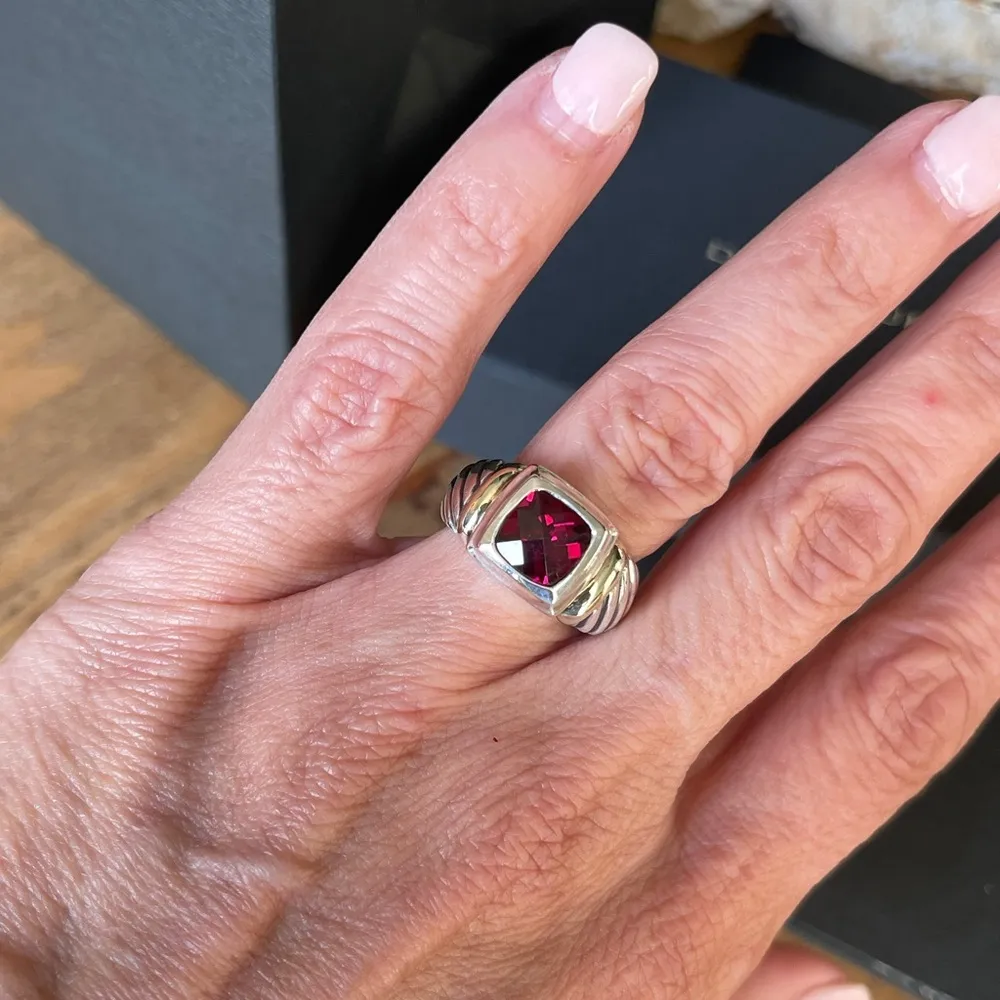 David Yurman Authentic  GARNET CLASSIC CABLE RING {Size 6} - Image 11