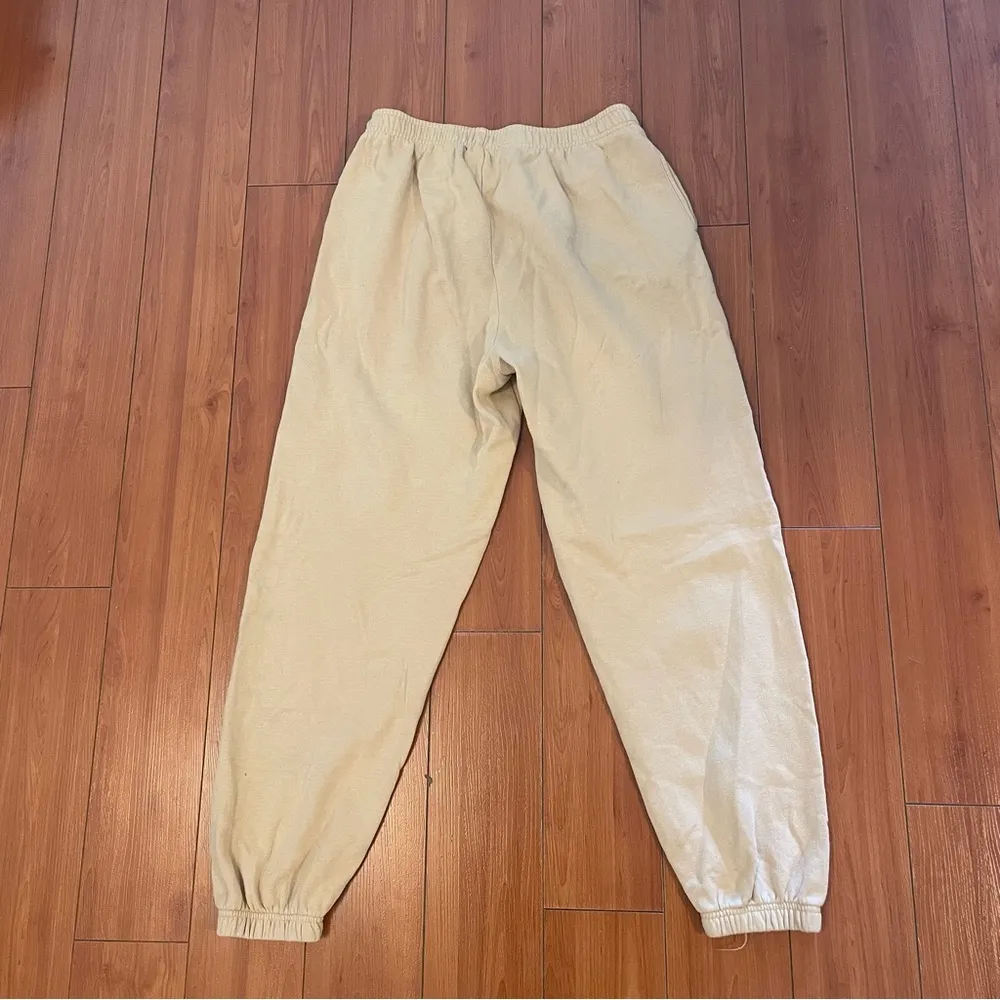 Pacsun Playboy Sweatpants Joggers Tan White Small - Image 2