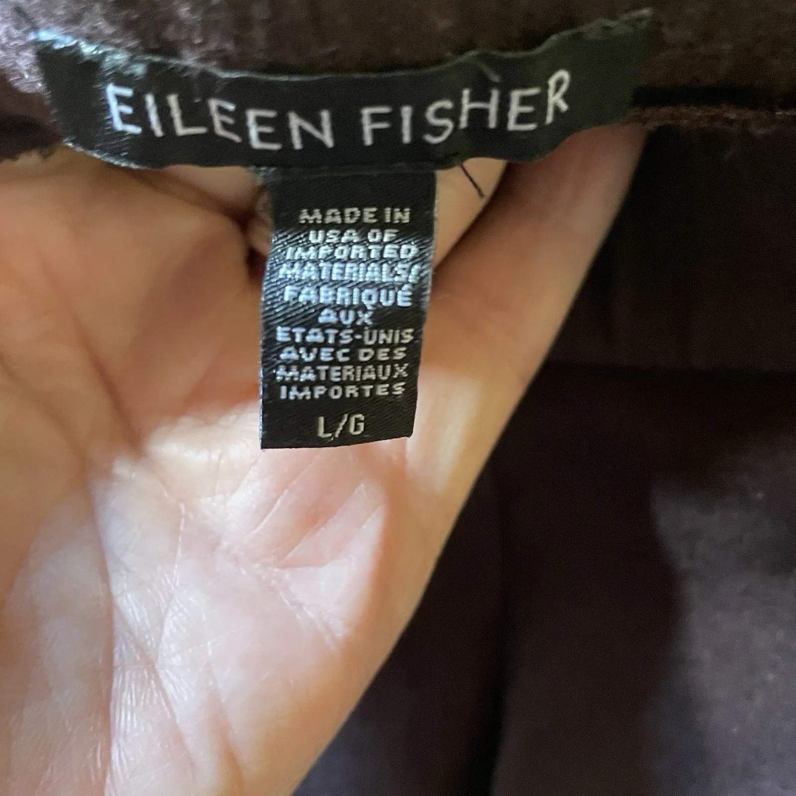 Eileen Fisher Pants Women’s l pull-On Brown Purple Straight Leg USA comfy lounge - Image 11