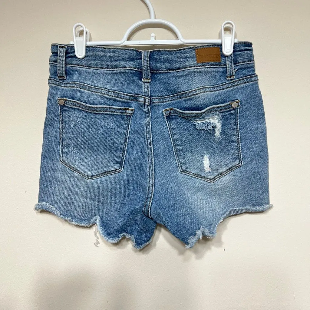 Judy Blue Distressed Shorts Lemon Patch Small Women - Image 4
