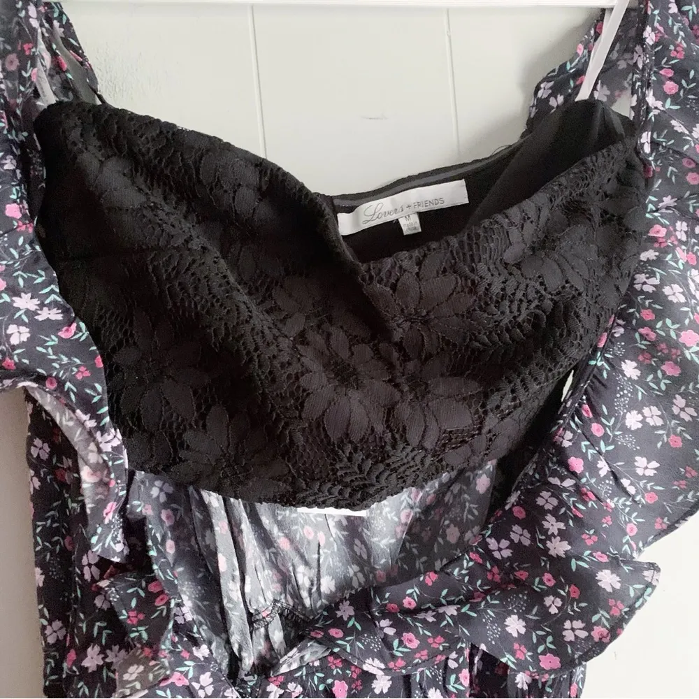 LOVERS + FRIENDS Skye Floral Wrap Mini Dress M - Image 7