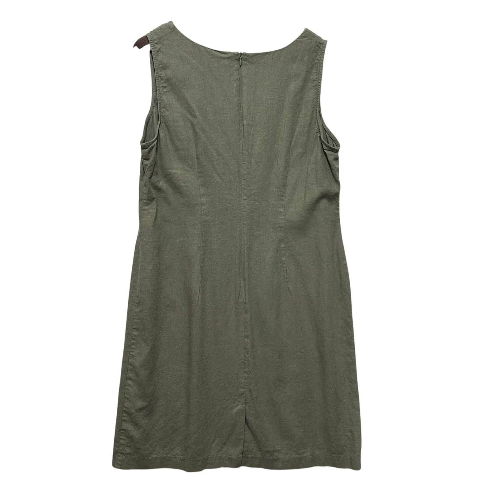 VTG Y2K Kathie Lee Collection Linen Blend Shift Dress XL Sage Green‎ Minimalist - Image 2
