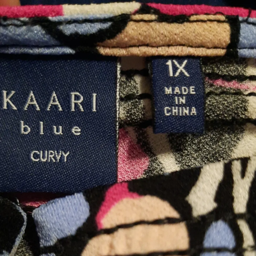 Kaari Blue Curvy Cold Shoulder Blouse Size 1X - Image 4