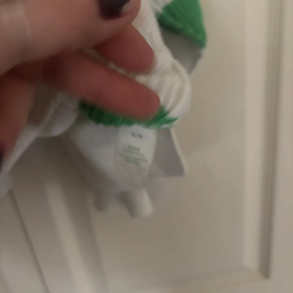 Aerie Beyond Quarter Zip Sweater Green and White Polo Stripe Oversized Size XL - Image 6