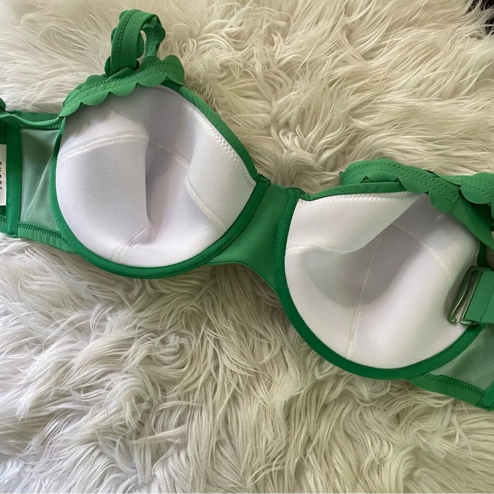 Rhode x Target Green Scallop Edge Underwire Bikini Swimsuit Swim Top plus 20 new - Image 7