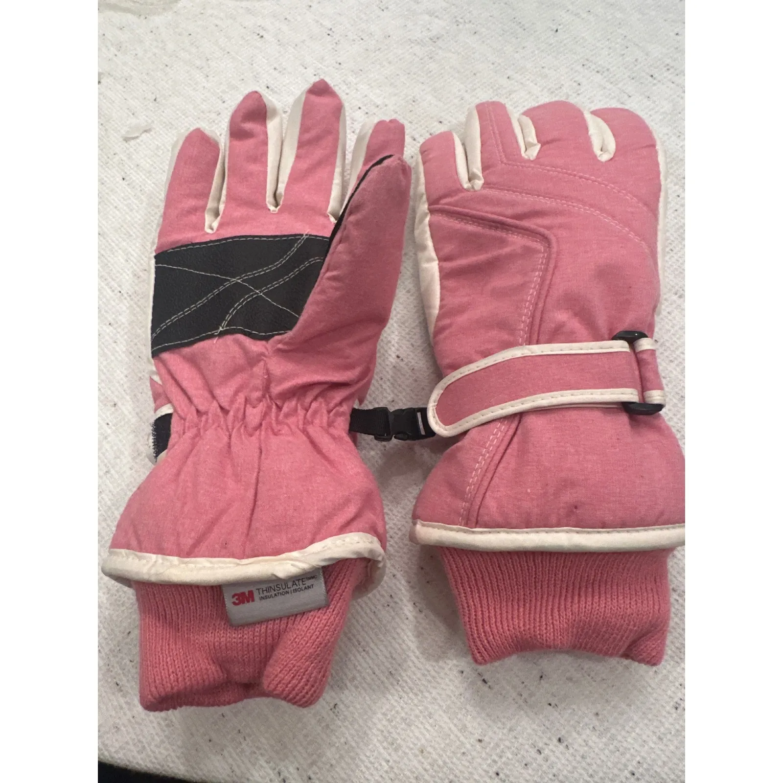 Pink Ski Snow Gloves Women M/L Thinsulate Insulation Adjustable Strap winter - Image 2
