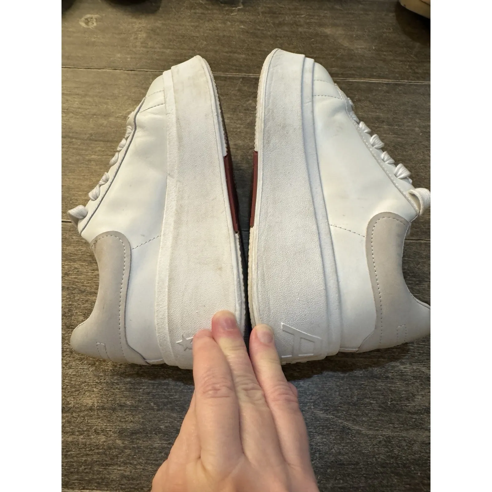 Ash Moby Women's Platform Sneakers White Leather Low Top Silver US 5.5 EU 36 - Image 6