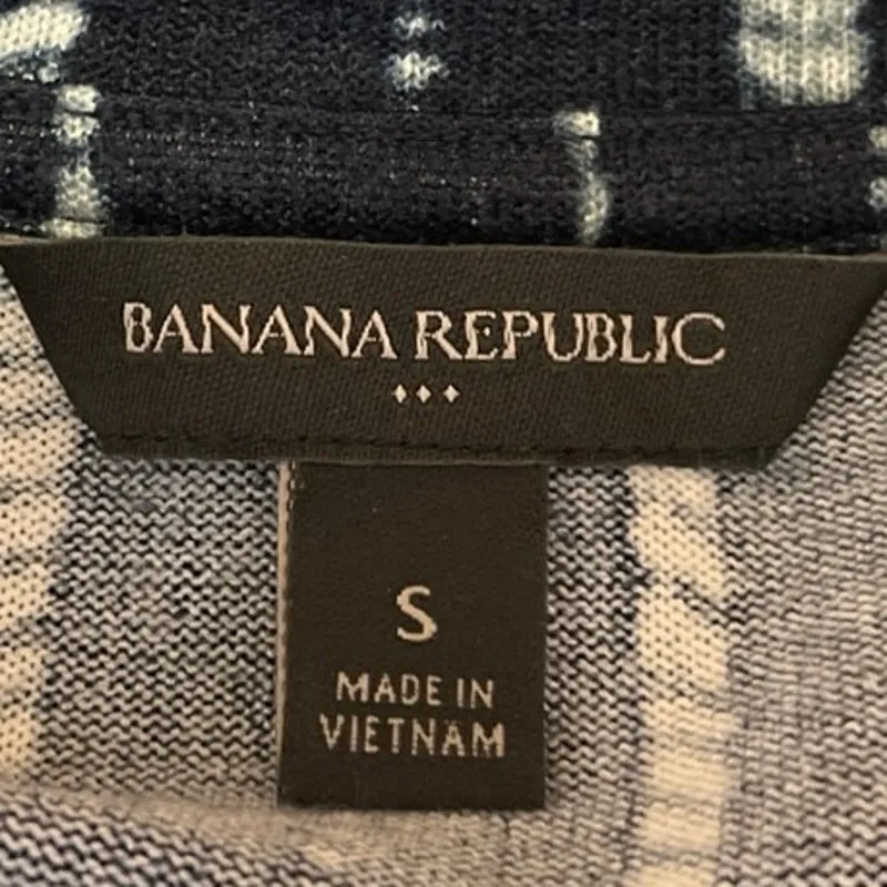 Banana Republic Blue Knit Striped Short Sleeve Crew Neck Blouse T Shirt Top Sz S - Image 3