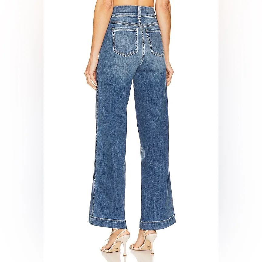 SPANX Seamed Front Wide Leg Jean in Vintage Indigo Blue Size L - Image 3