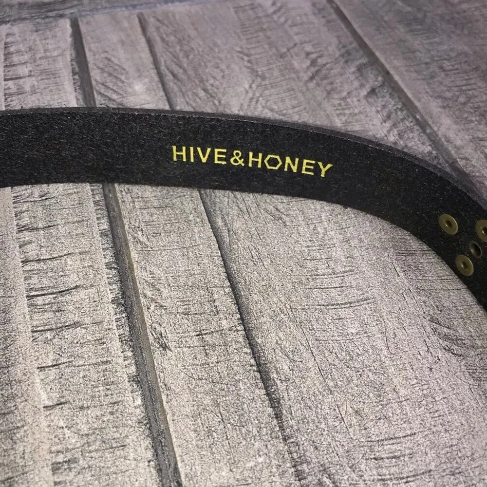 Hive & Honey Black Studded Leather Belt XS - Image 3