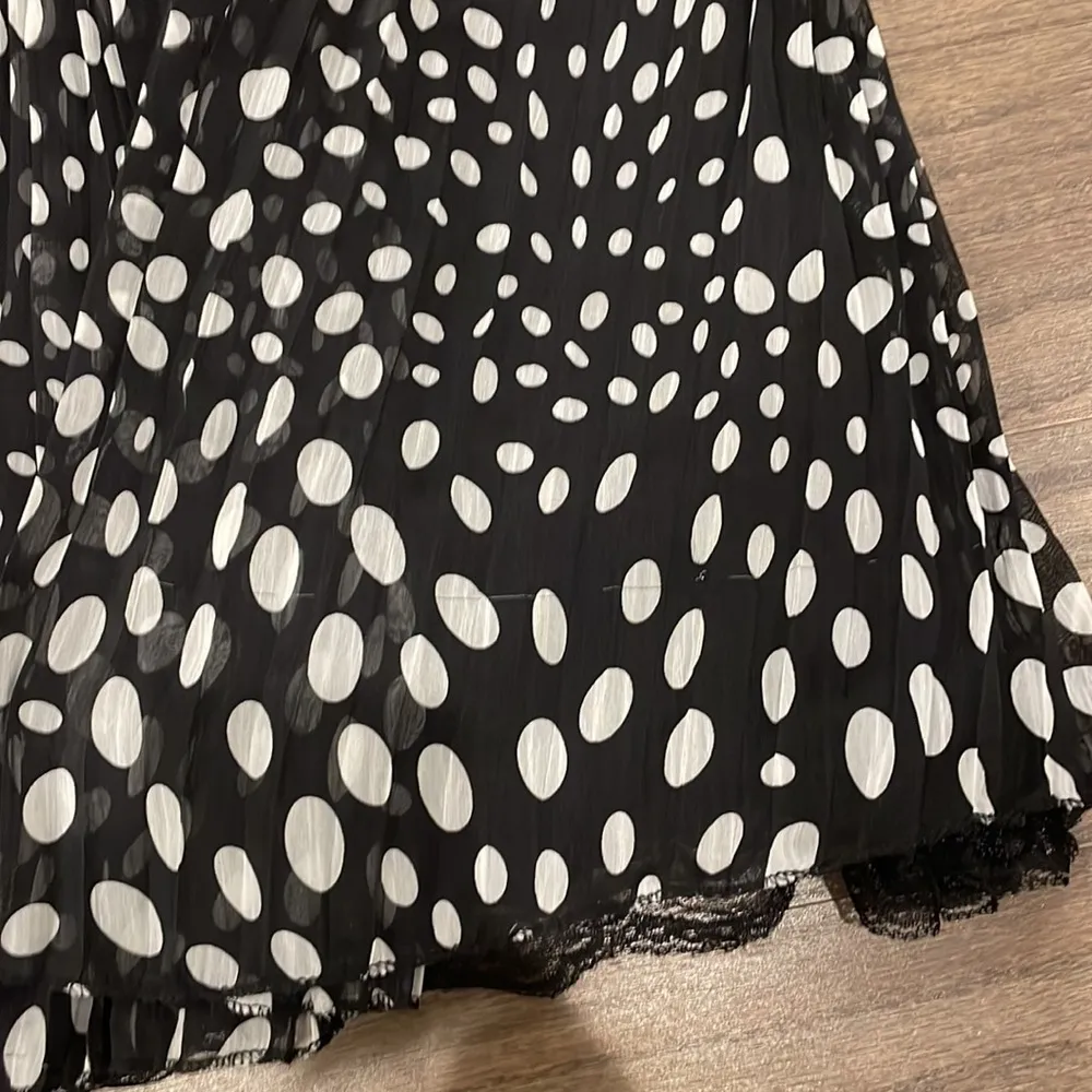 Moon River Black and White Polka Dot Strapless Dress - Size S - Image 7