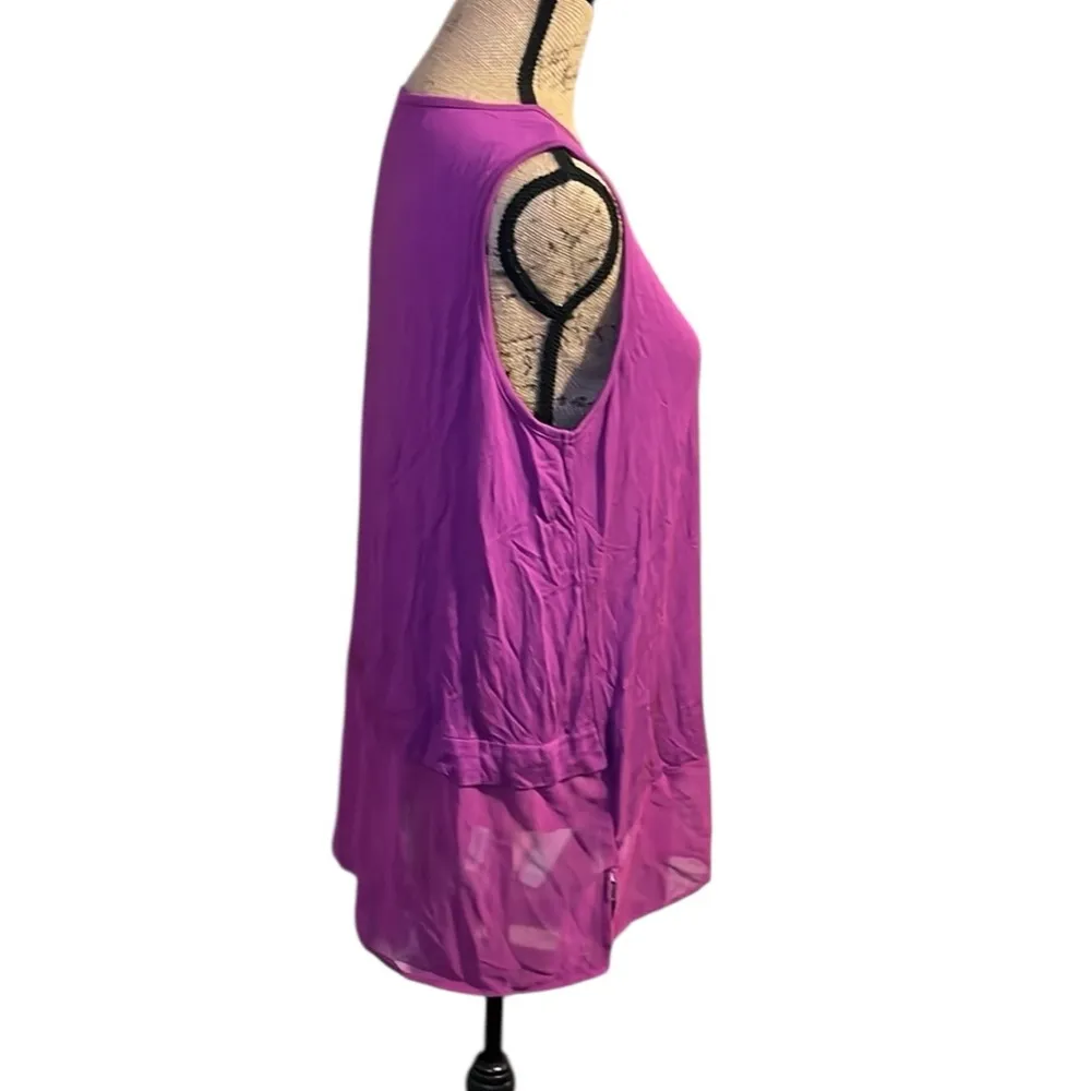 Design History Women's Sleeveless Top - Purple with contrast ruffle bottom - Image 3