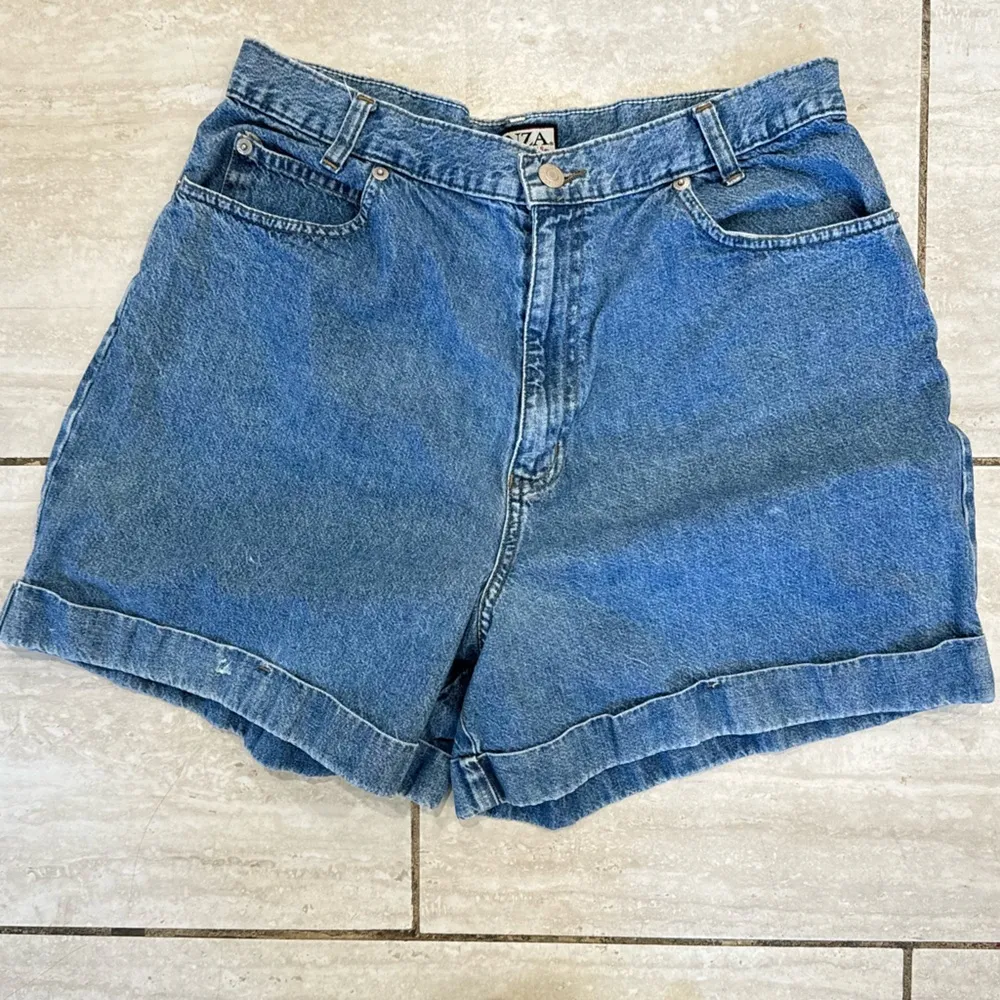 Vintage Cenza Size 14 Cotton Mom Dad Shorts High Rise 90s Light Medium Wash - Image 6