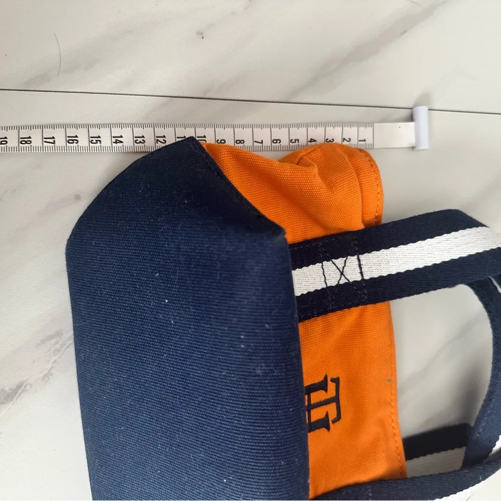Tommy Hilfiger Orange and Blue Mini Tote Bag with Color Blocking - Image 5