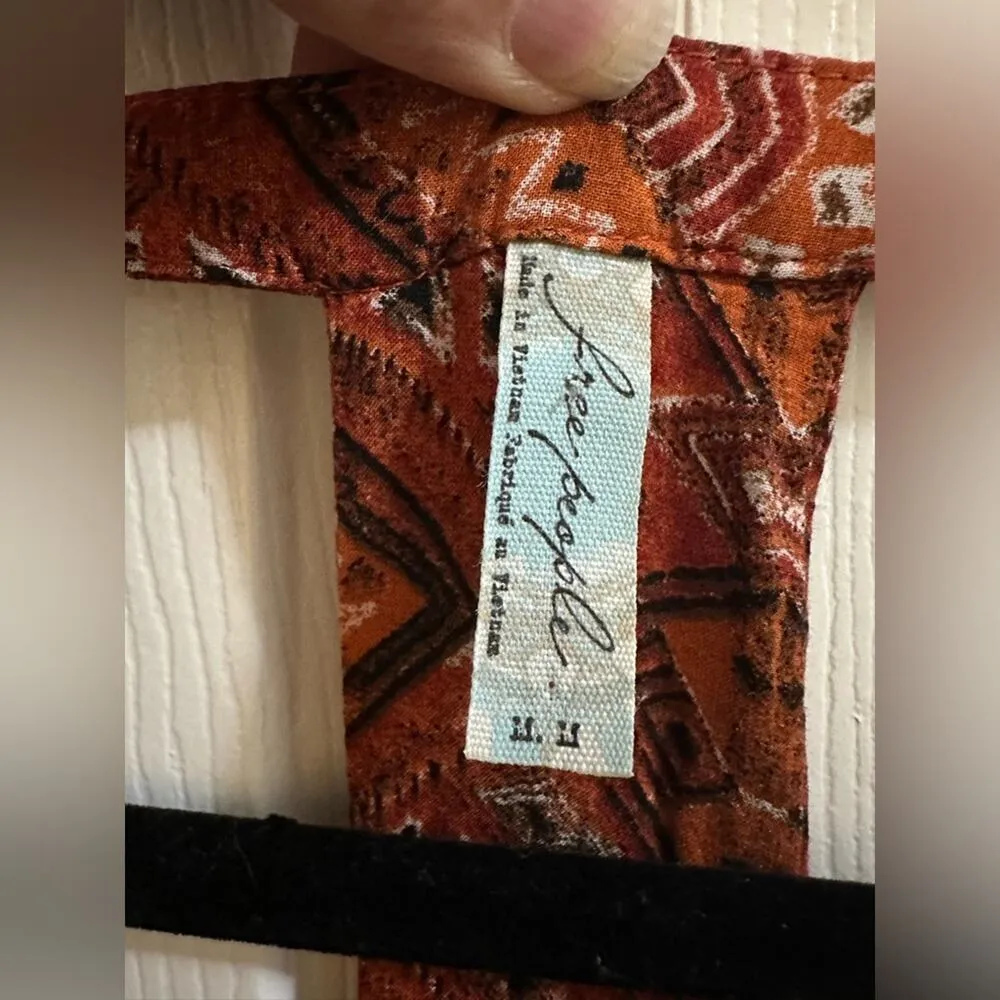 Free People Sundown Babydoll Short Mini Dress Orange Size Medium with pockets! - Image 4