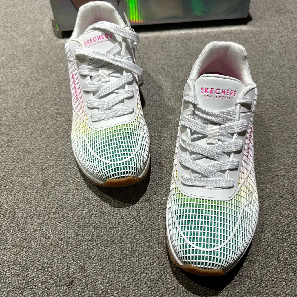 Skechers Women's Uno Sr Joylie Lace-Up Sneakers White Multi Size 6 - Image 4