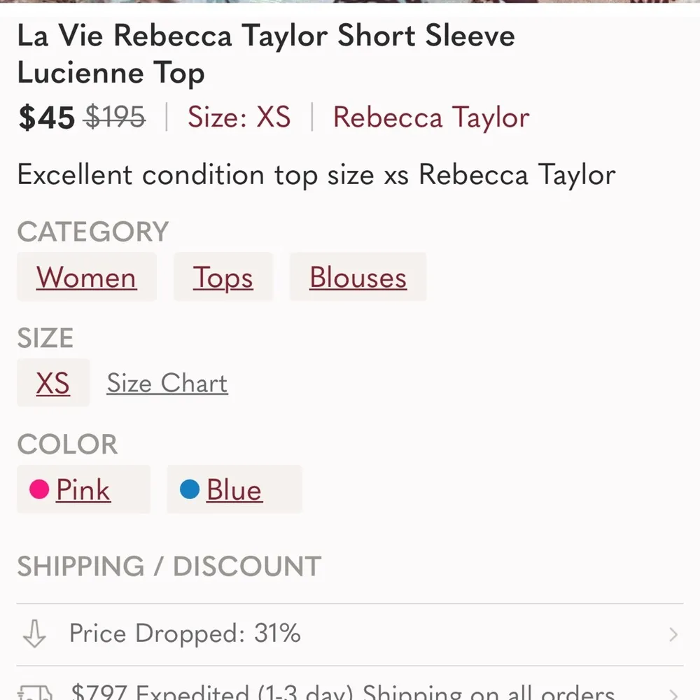 La Vie  Lucciene Top Size S - Image 9