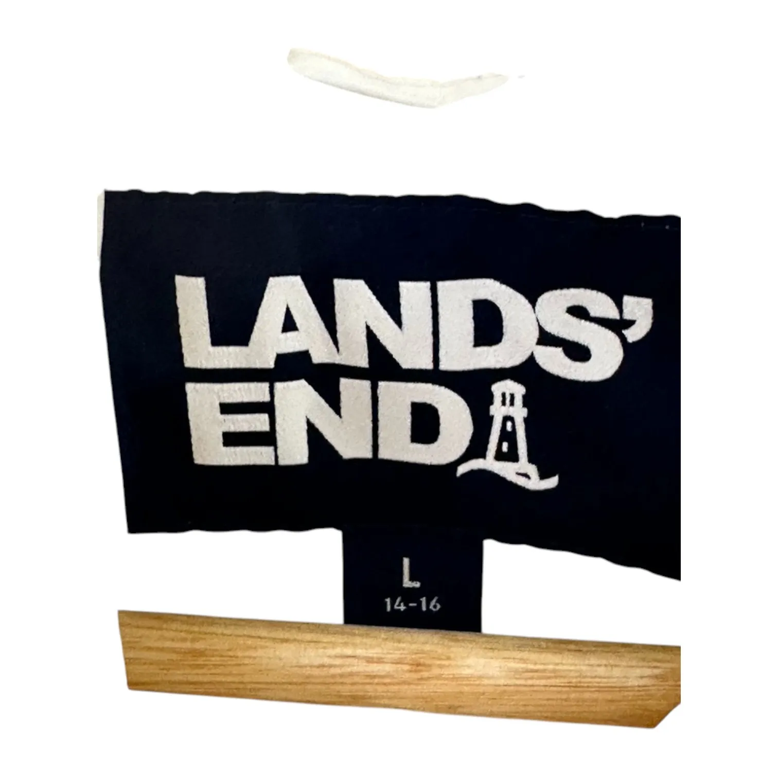 Lands End Ivory Goose Down Puffer Full Zip Vest Women's Large 14/16 NEW - Image 7