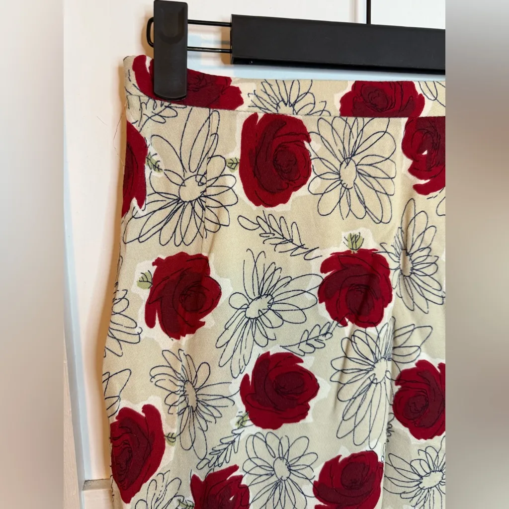 Eddie Bauer Floral Vintage Side Slit Midi Skirt - Image 3