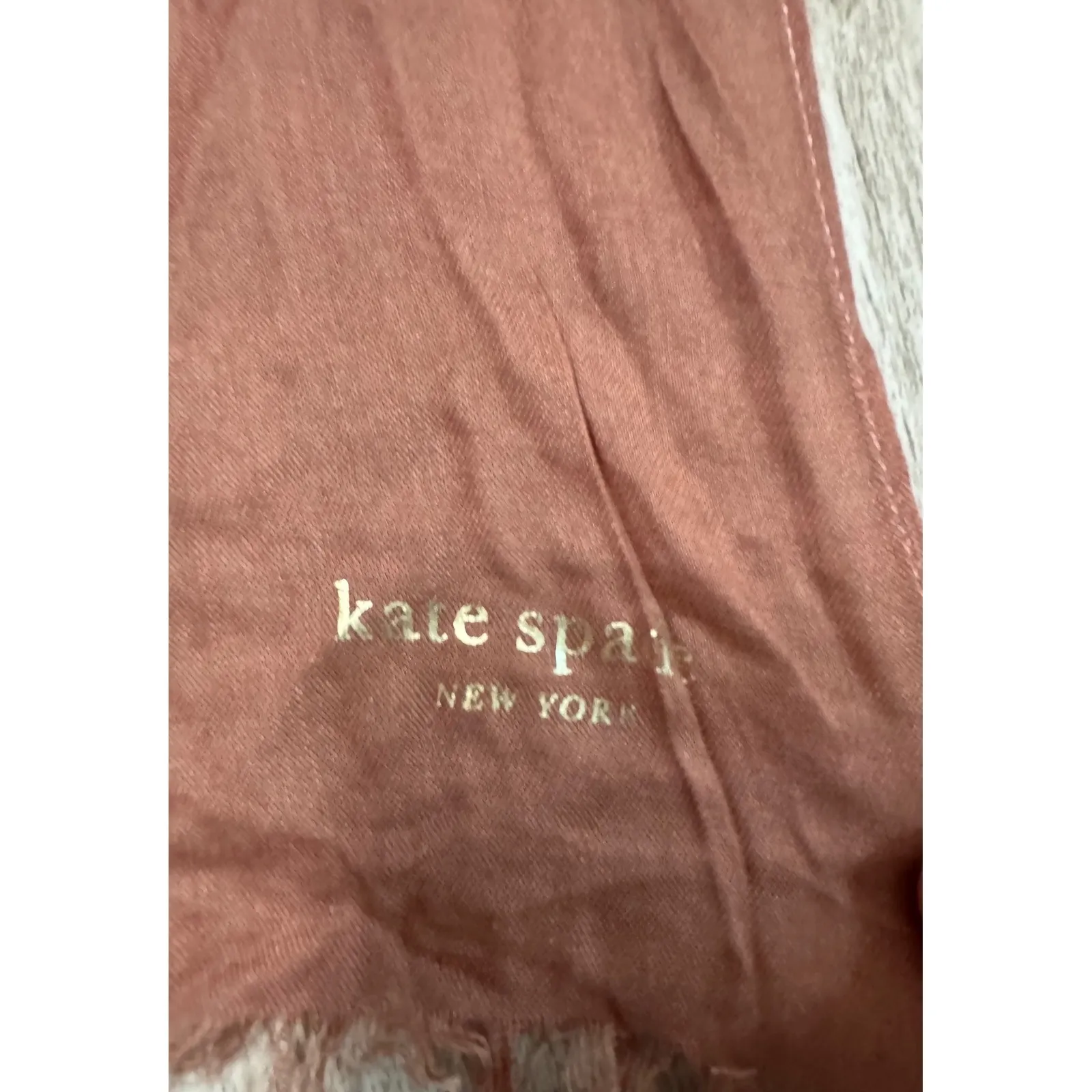 Kate Spade New York Color Block Scarf Pink Black Peach - Image 4