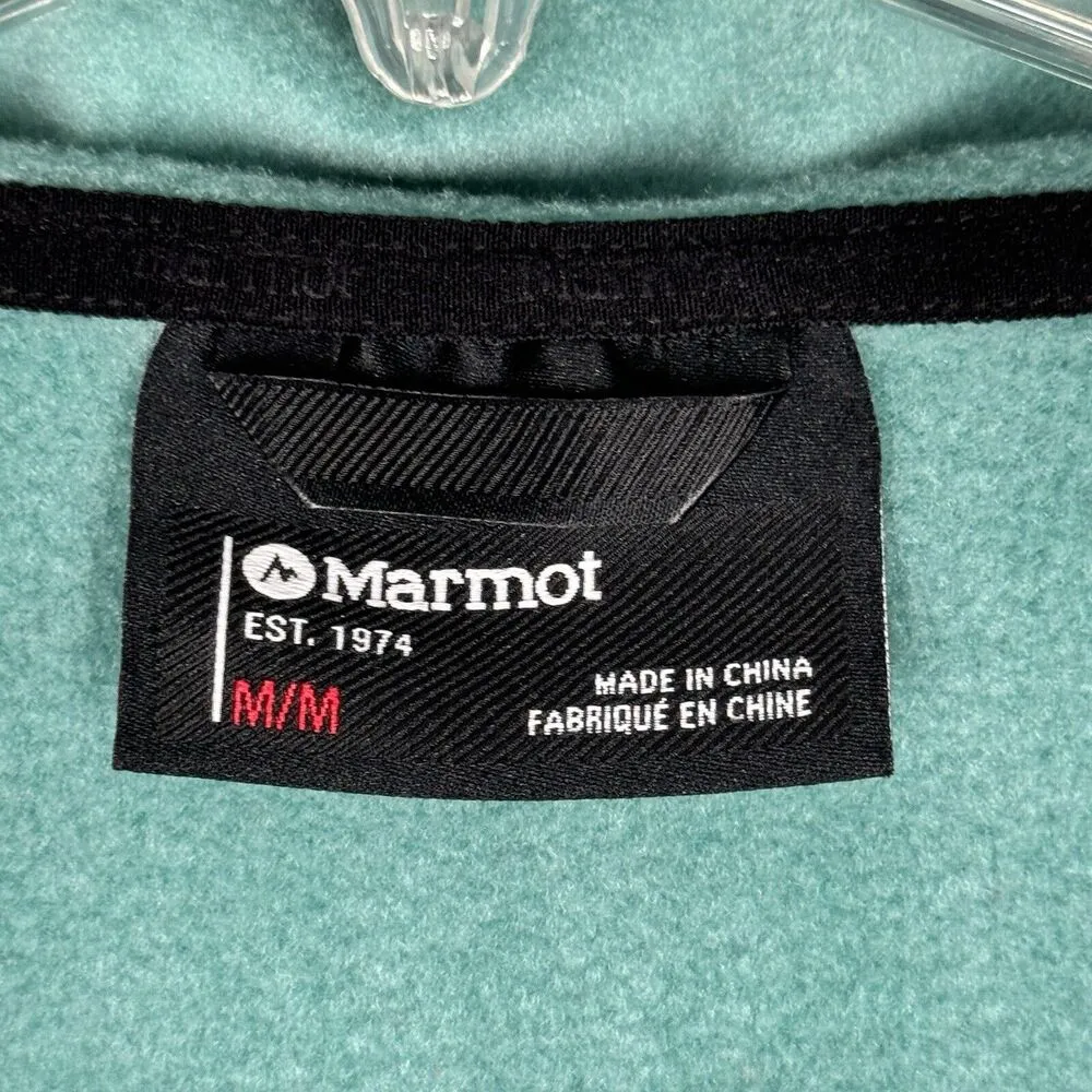 Marmot Shirt Womens Medium Green Black Dawn Hoodie Zip Up Jacket Casual Outdoors - Image 6