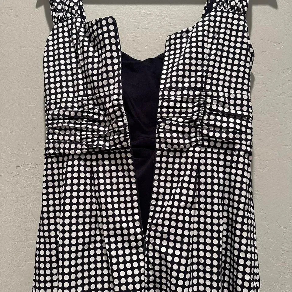 Nanette Lepore‎ Black & White Polka Dot Mini Dress Sleeveless Sz 4 - Image 4