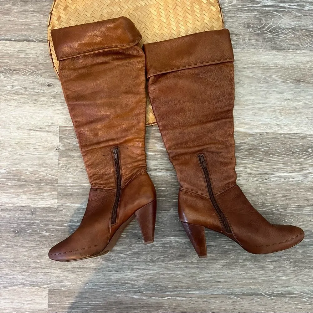 Gentle souls‎ brown leather slouchy boots women’s 6.5 - Image 4