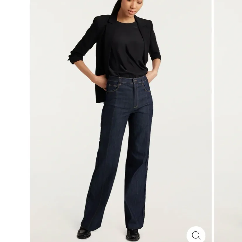 Cinq a Sept Francine Jeans Wide Leg High Waisted Dark Wash Size 8 - Image 2