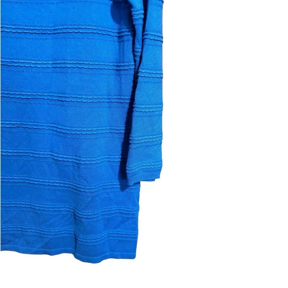 41 Hawthorn Tunic Sweater Womens Large Blue Textured Stretch Pullover Sweatshirt - Image 5