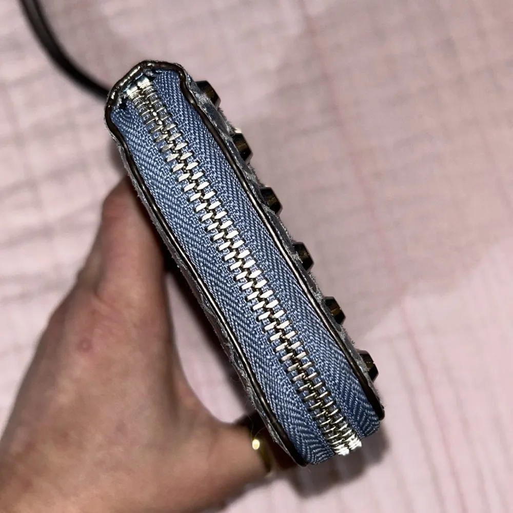 Blue Python Print Jet Set Zip Around Wallet Wristlet - Image 4