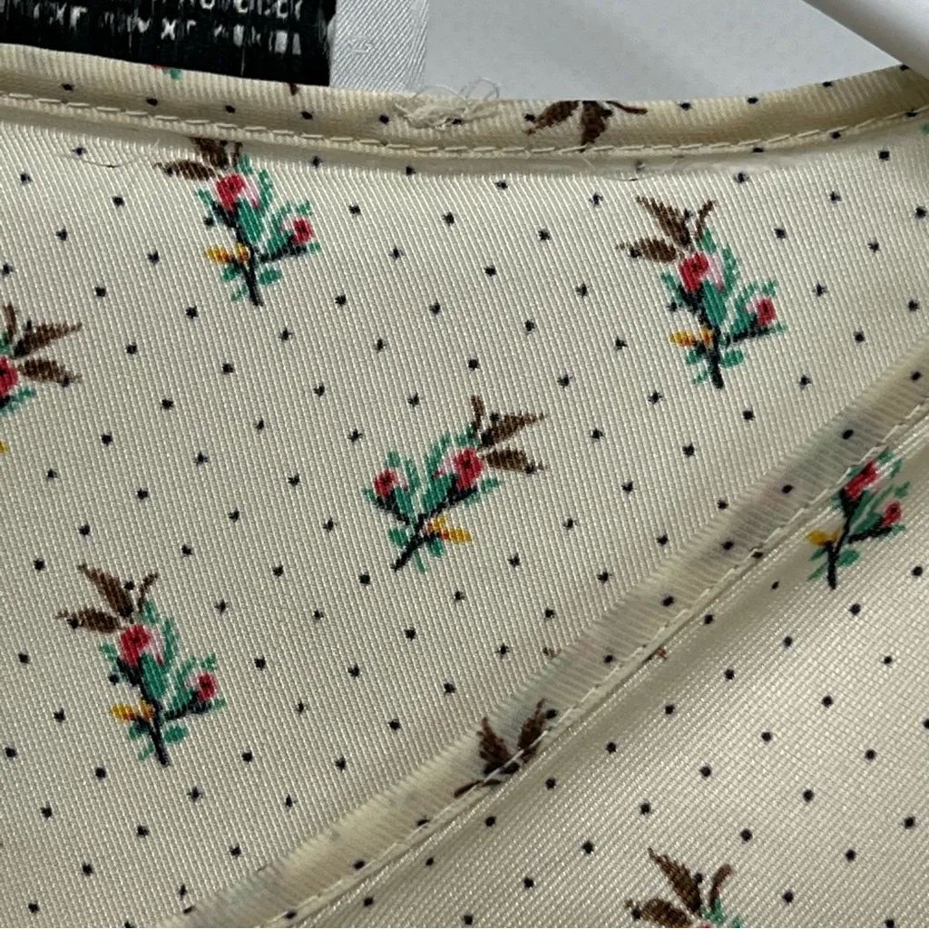 ZARA Satin Floral Crop Crew Neck Cut Out Long Sleeve Blouse Top Size xl - Image 15