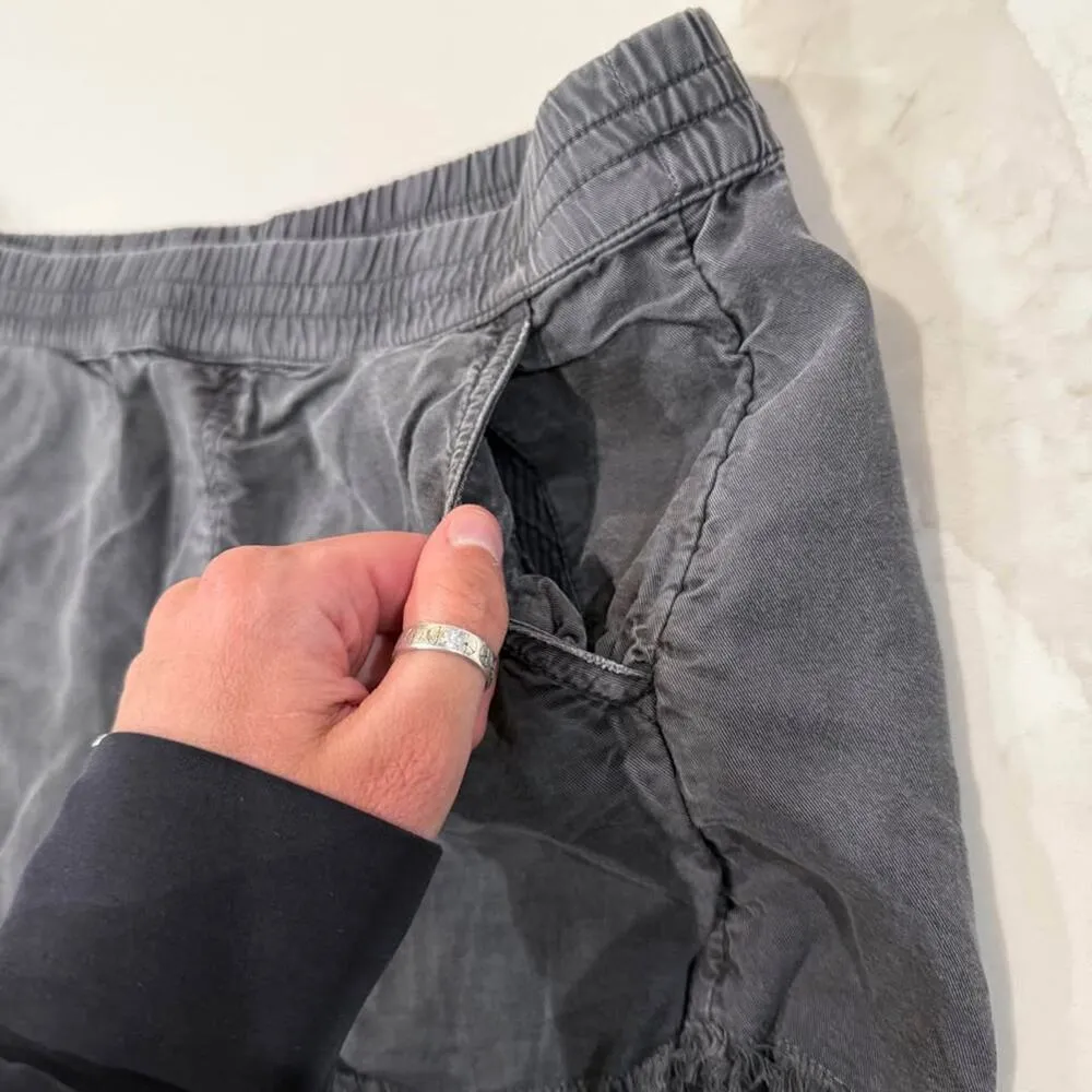 Aerie American Eagle Pull On Frayed Hem Shorts Women’s XS Charcoal Gray Cutoff - Image 3