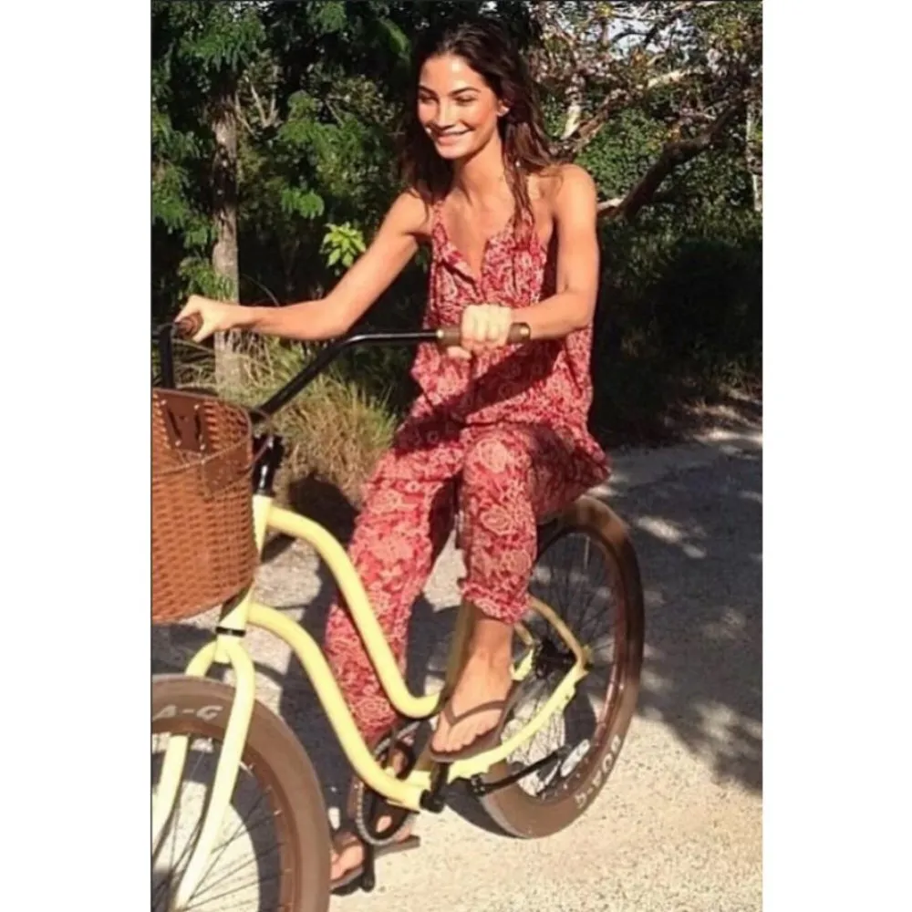 💕ISABEL MARANT💕 ETOILE Seth Jumpsuit Red Floral Print 38 Sleeveless Boho Chic - Image 4