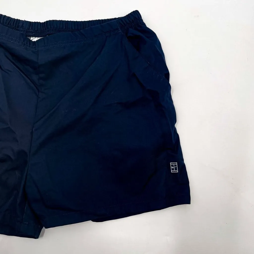Vintage Nike Andre Agassi 1990 Challenge Court Tennis Shorts 7" Nylon Navy Blue - Image 2