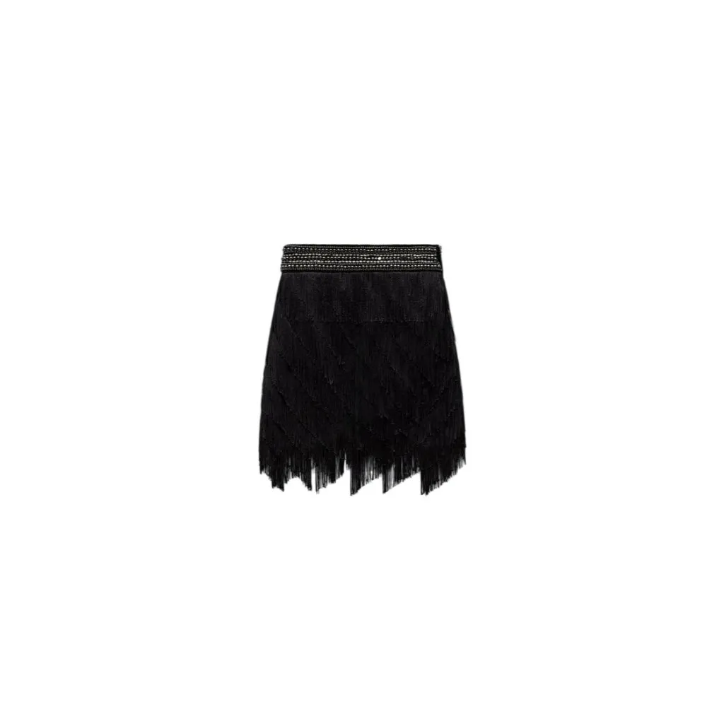 ZARA Black Fringe Embellished Skirt Size XS NEW NWT - Image 3