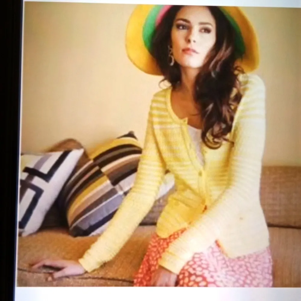 Trina Turk Ashbridge Cardigan Striped Crochet Old Money Vacation Womens Large - Image 2