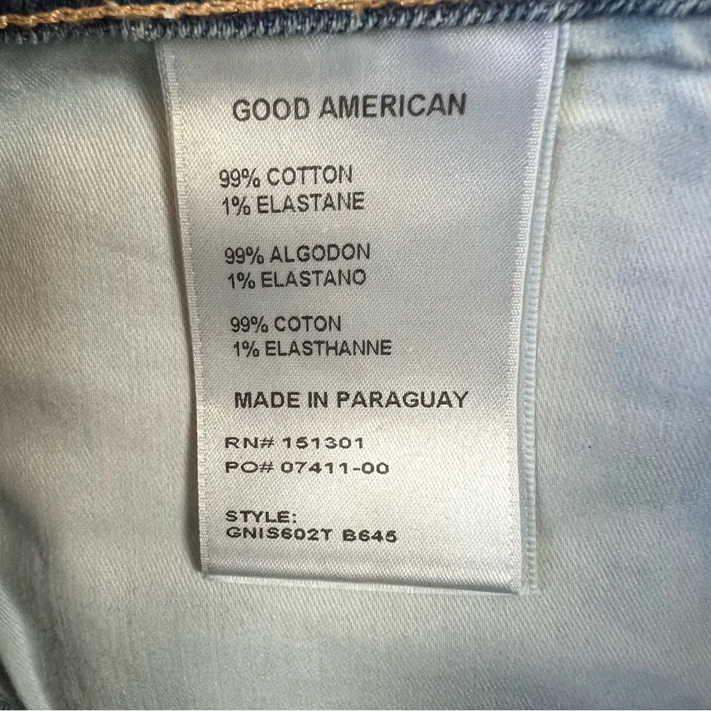 Good American Bombshell Denim Jean Shorts High Rise Indigo Blue Size 24 NWT - Image 6