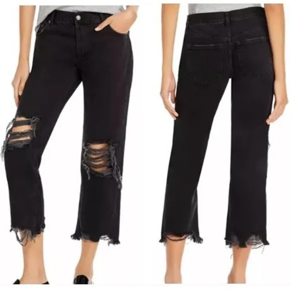 NWT Free People We The Free Maggie Mid-Rise Straight-Leg Distressed Jeans 29 - Image 2