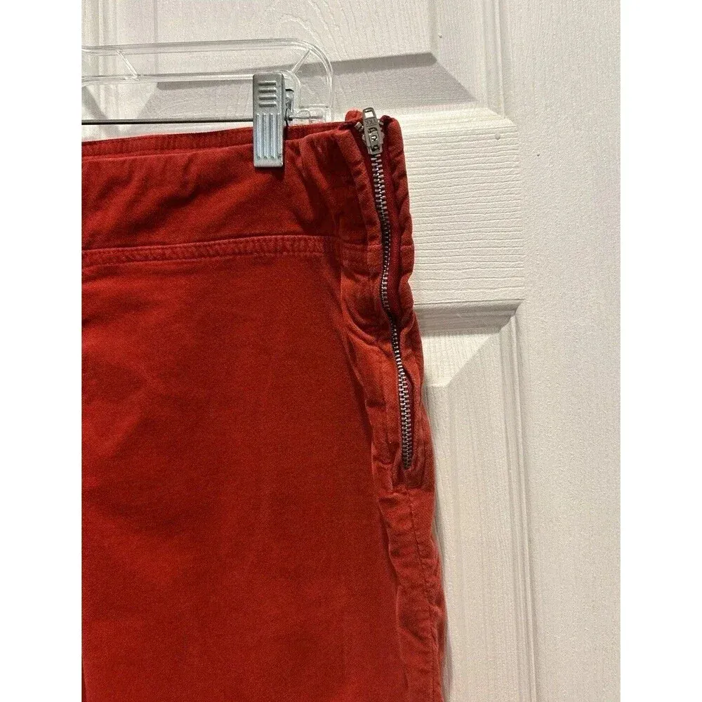 Free People We The Free In My Feelings Mid Rise‎ Crop Boot Velvet Red Size Large - Image 4