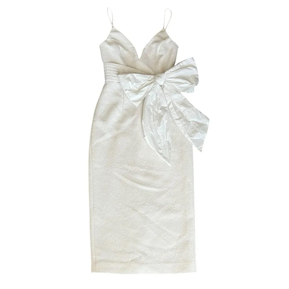 Rebecca Vallance Women’s Monique Genevieve Bow Waist Sleeveless White Midi Dress Size 2 - Image 14
