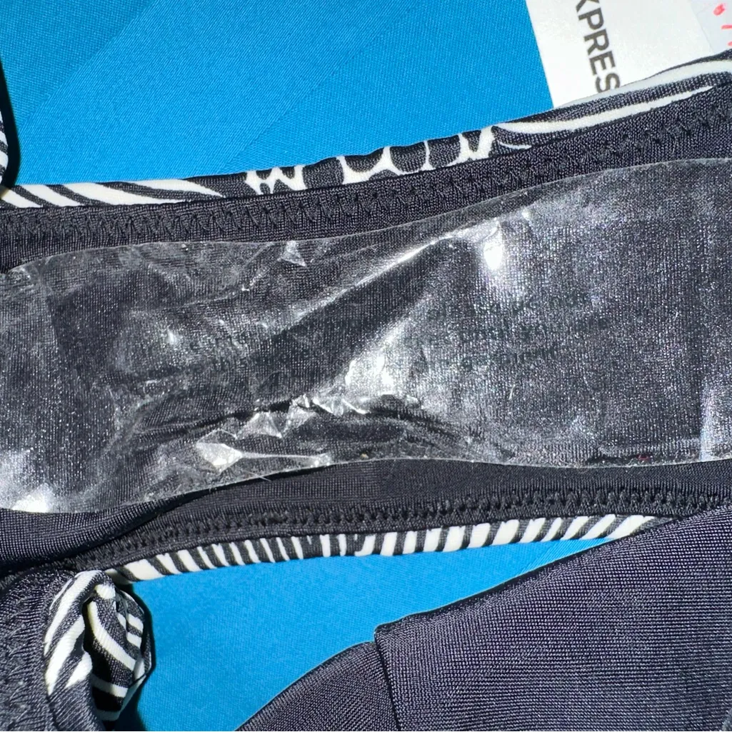 Express‎ Body Contour Swim NWT Swim Bottom High Waist Black White Floral Size XS - Image 6