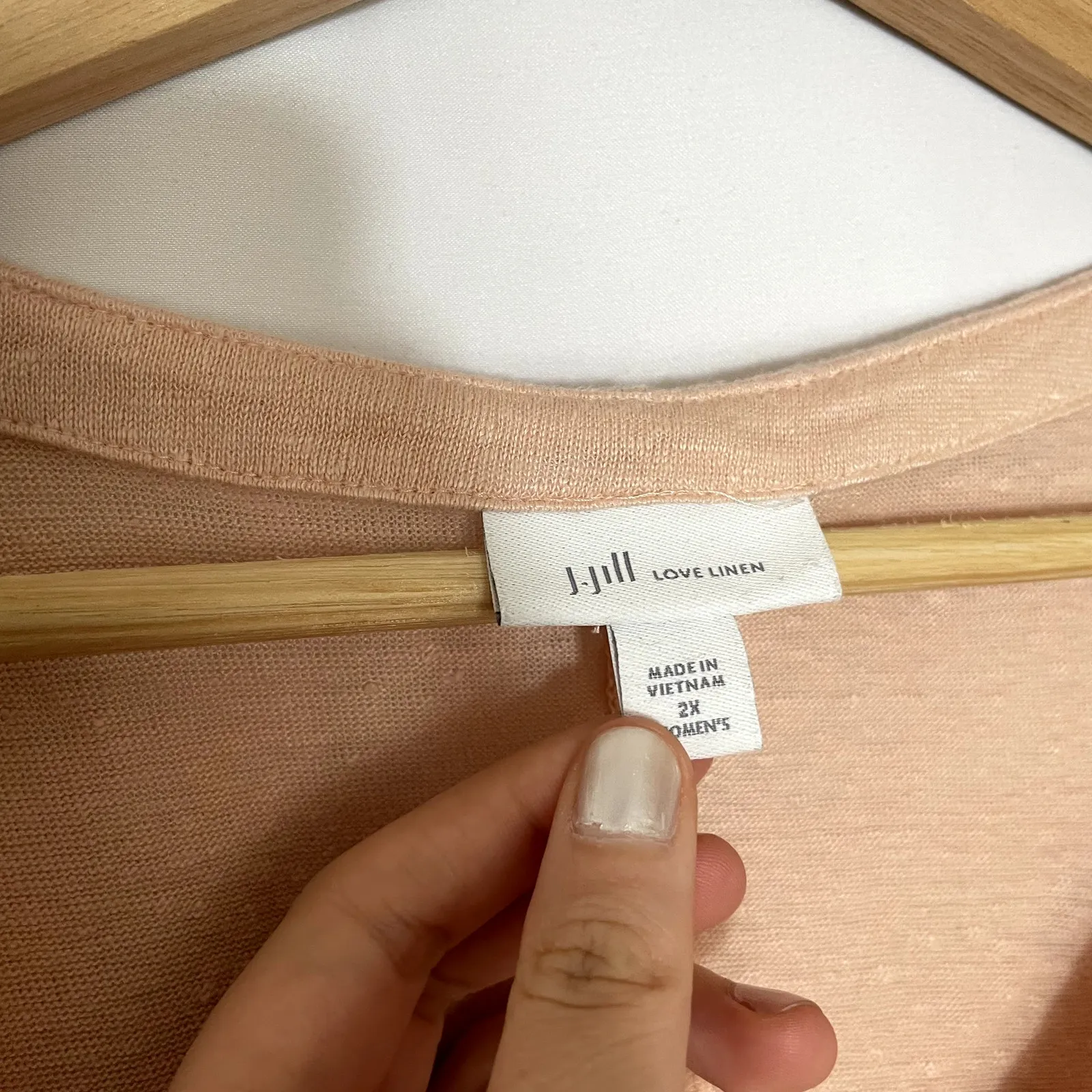 J.Jill love linen women's size 2XL beige orange v - Image 3